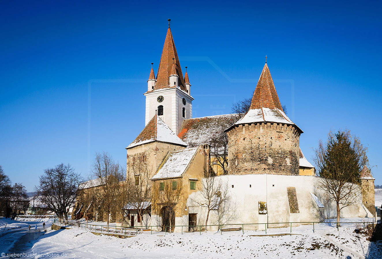 grossau cristian kirche kirchenburg winter landschaft