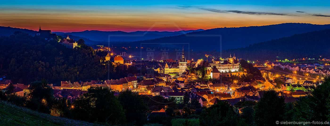 schaessburg sighisoara panorama nacht